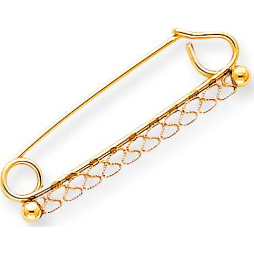 14K Gold Large 3D Safety Pin Charm Holder Jewelry eBay