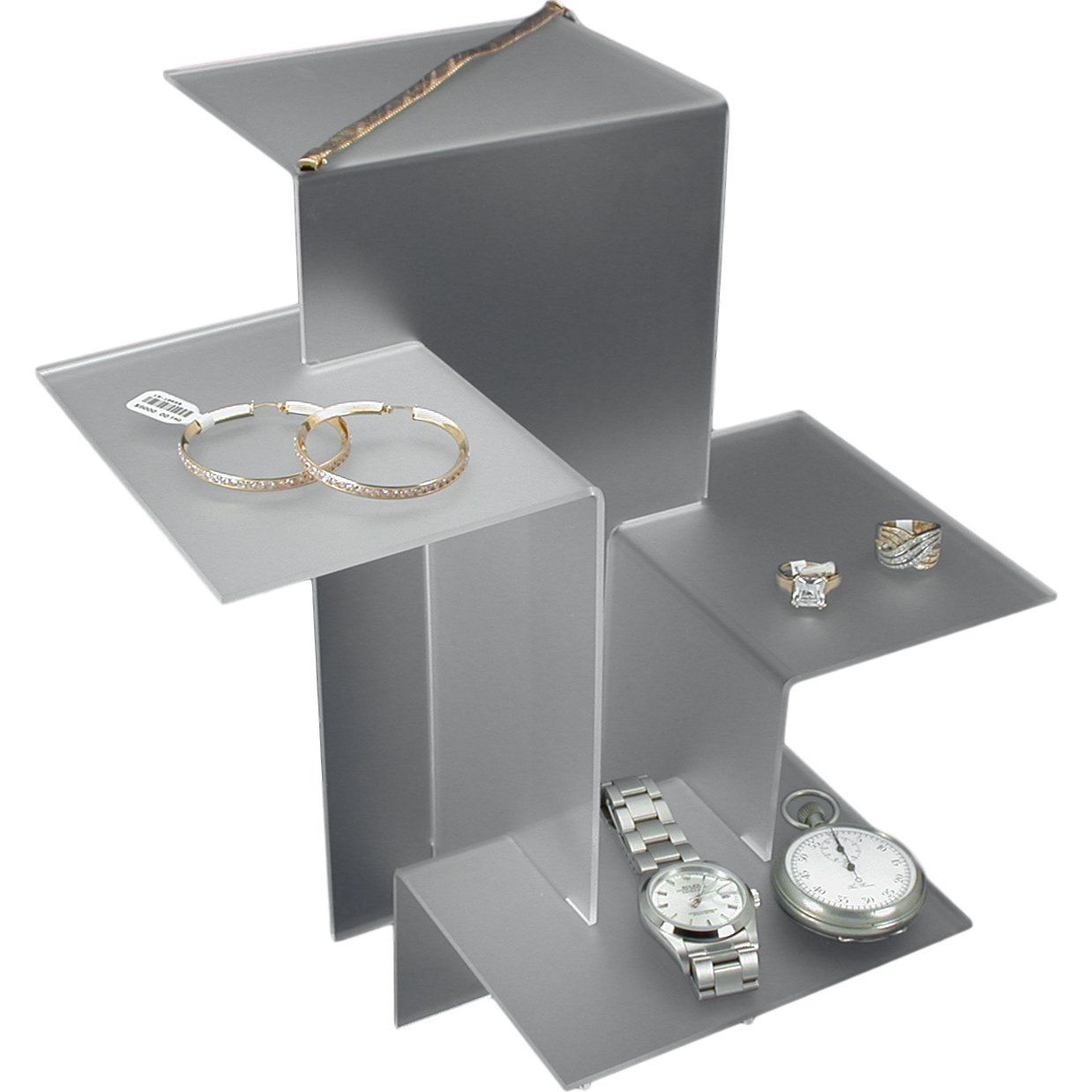 4 Large Jewelry Display Risers Frosted White Acrylic eBay
