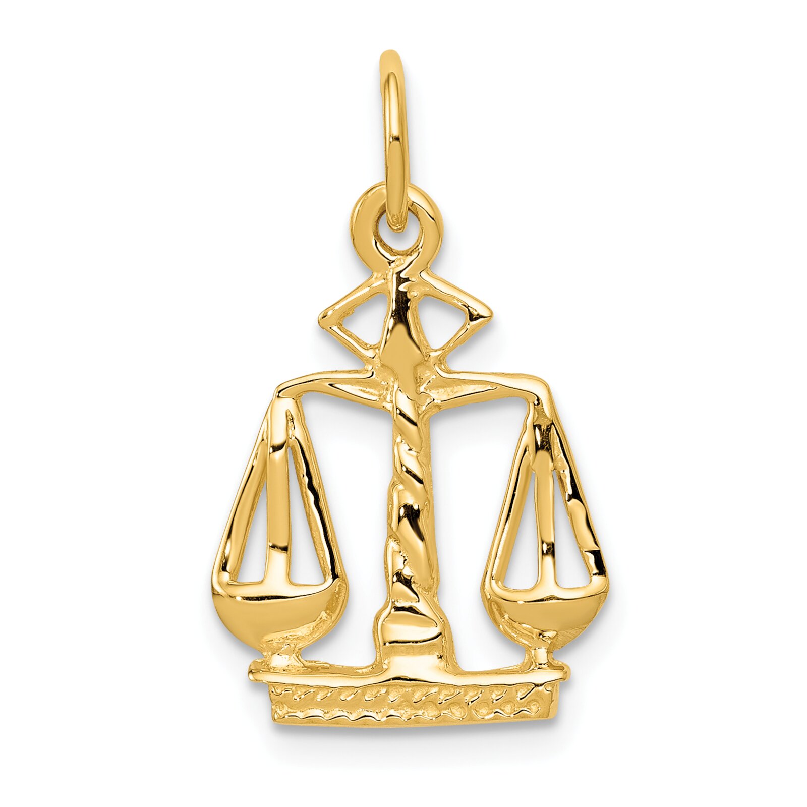 14K Yellow Gold Scales Of Justice Charm Law Jewelry 21mm x