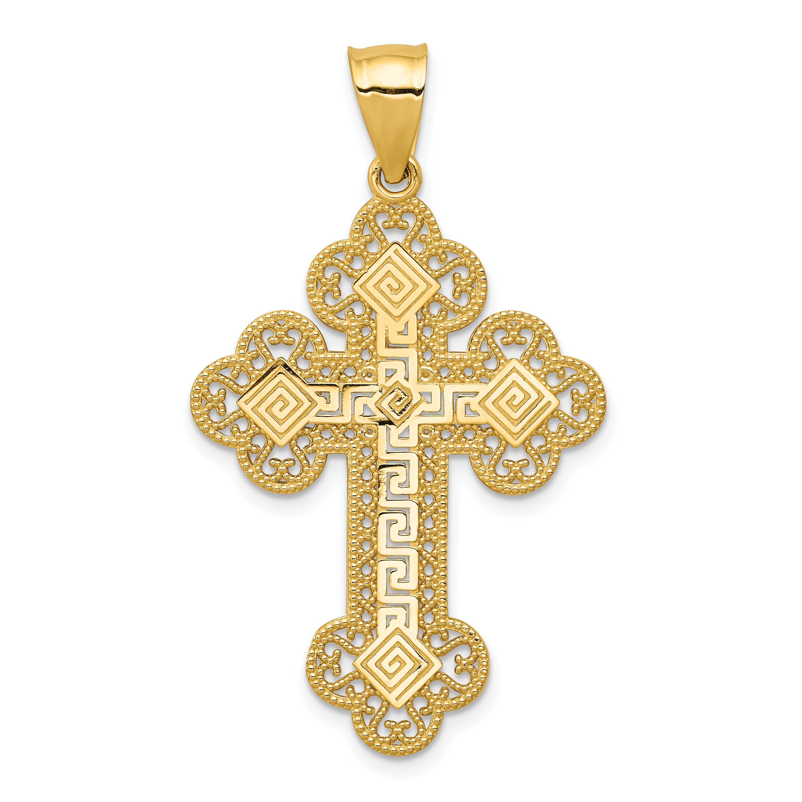 thumbnail image 2 of 14K Yellow Gold Cross Pendant – Made In Italy, No Stone, Religious Crucifix 2 of 4